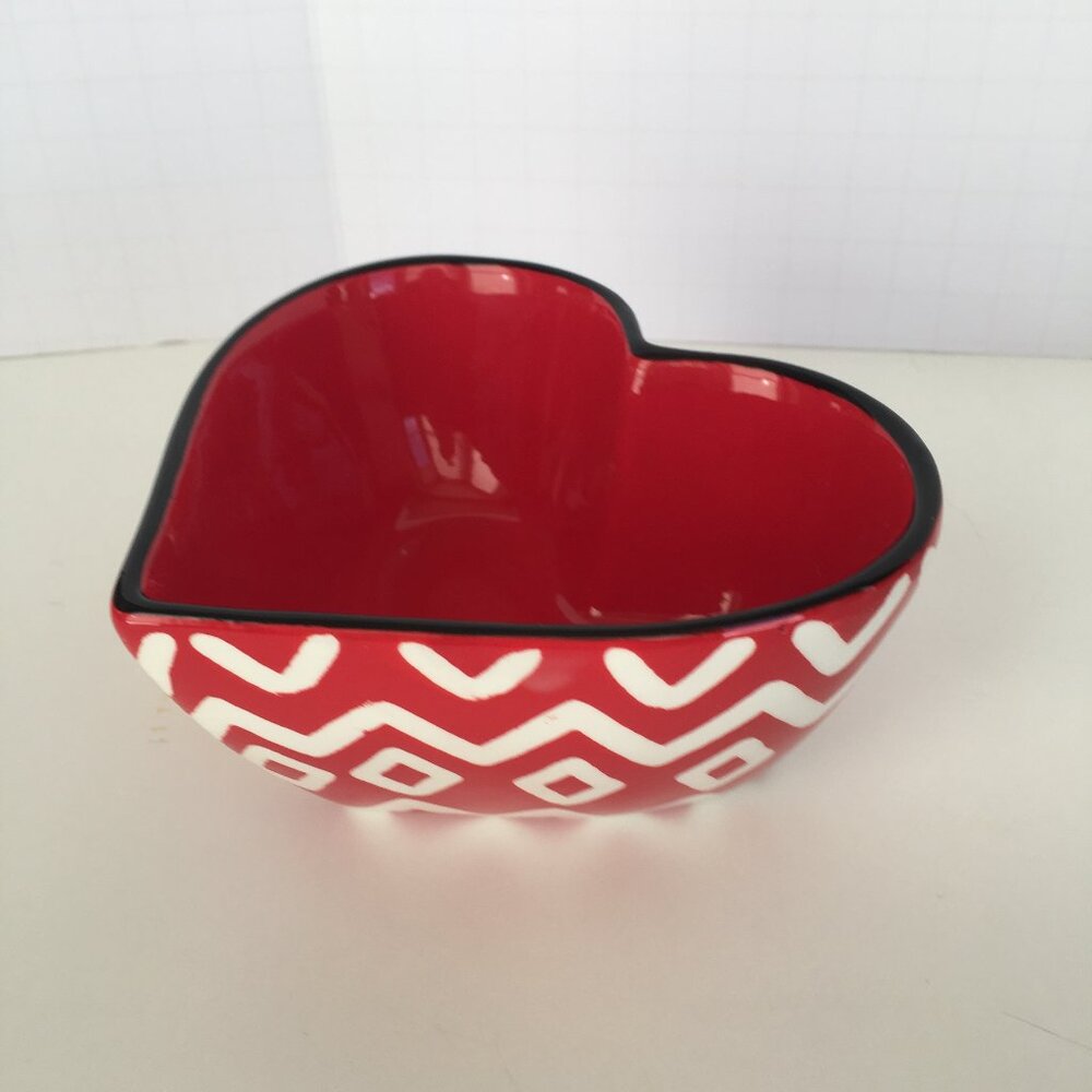 Heart Shaped Ceramic Candy Snack Dish Valentine Gift